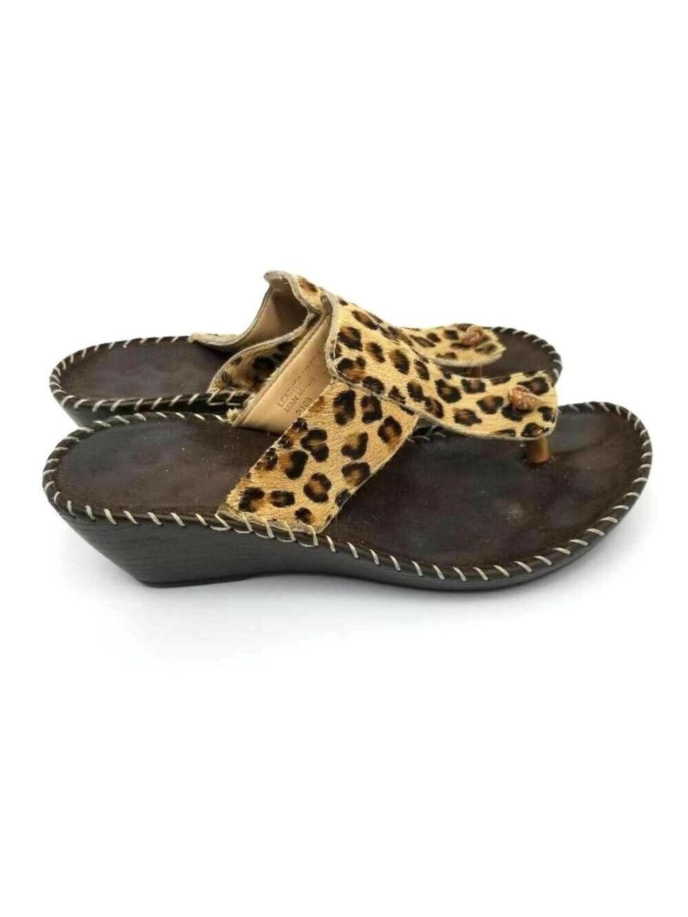 Gabriella Womens Thong Sandals Black Animal Print